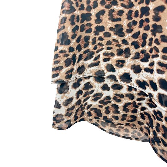 In Bloom by Jonquil Chemise Nightgown Leopard Print Racerback Slip Medium Size - Picture 6 of 8